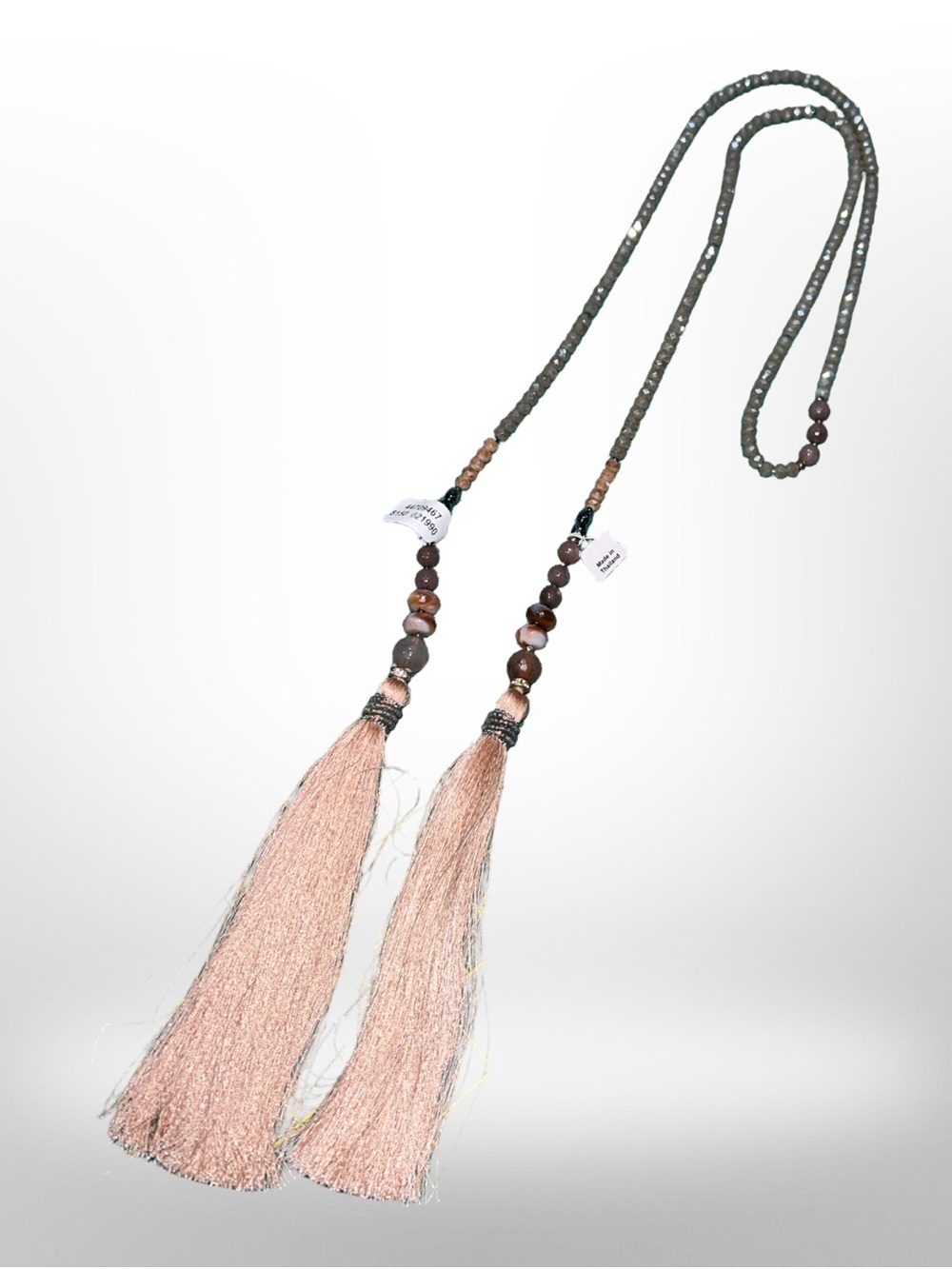 Free People Shimmer Stone Tassel Wrap Fringe Necklace By Nakamol Beaded